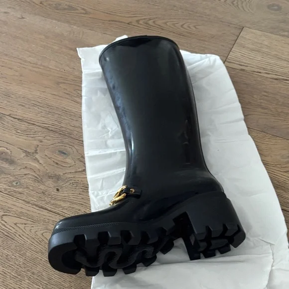 Gucci Horsebit Elegant Black Rain Boots - Picture 2 of 12